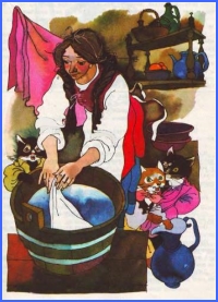 Працьовита дівчина та котенята, італійська казка