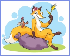 Горобець і лисичка, болгарська казка