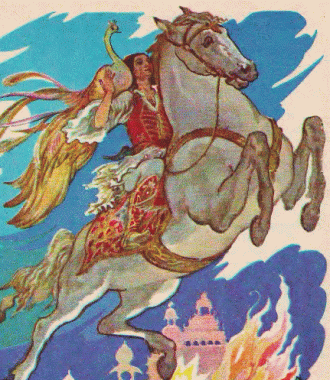 Хитрий горбань і парубок, грецька казка