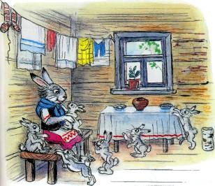 Зайчиха та зайченята, грузинська казка