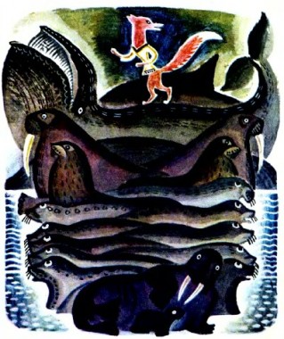 Хитра лисиця, коряцька казка